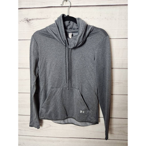 Under Armour Womens Cowl Neck Sweatshirt Gray Pullover Loose Fit Long Sleeve XS‎